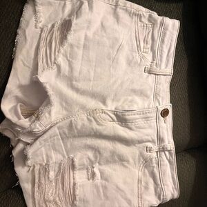 SO White Distressed Denim Jean Shorts